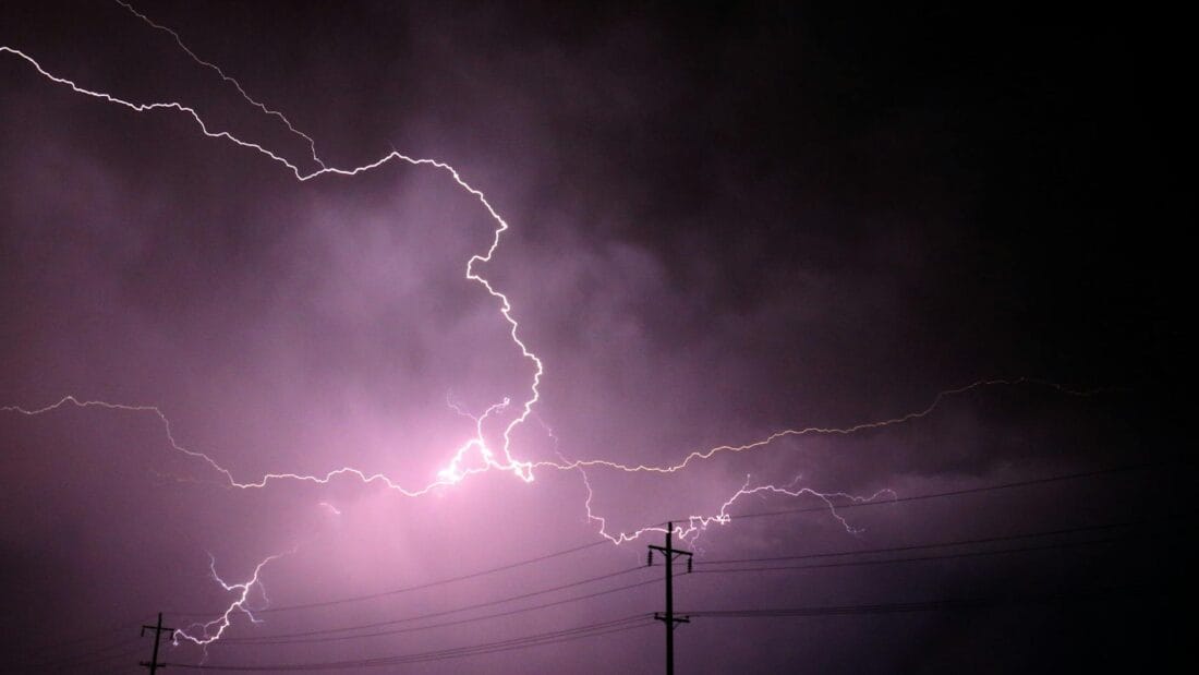 lightning strike during nighttime